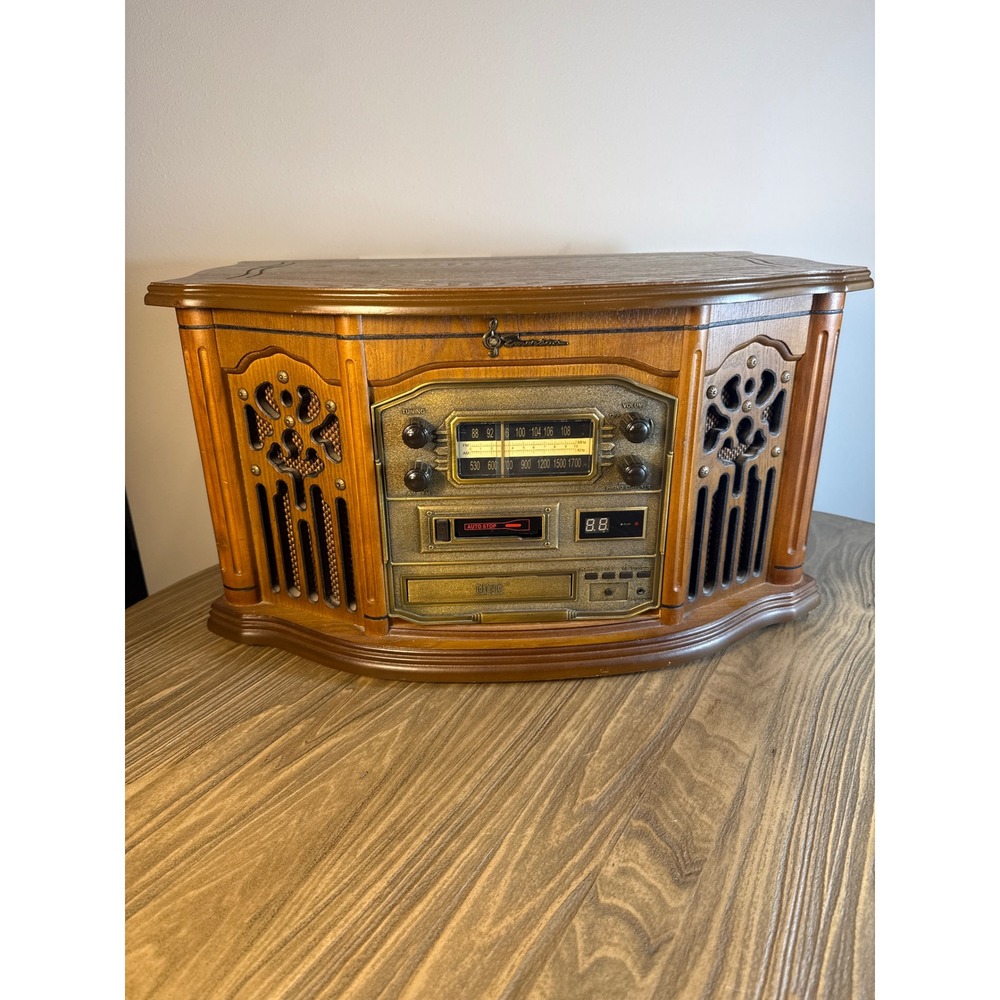 Emerson NR305TT 4-in-1 CD Cassette Radio Wood Brown VTG Turntable Not Working